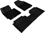 🚗 3d maxpider custom fit floor mat set for hyundai elantra - kagu rubber (black) logo