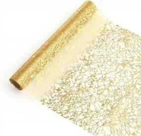 img 4 attached to Organza Table Runner 11 X 196 Inch - LEMESO Sparkle Metallic Stripe Gold Thin Table Cloth For Xmas Party Supplier