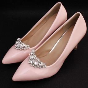 img 2 attached to Sparkling Rhinestone Shoe Clips For Weddings, Parties, And Brides – Pair Of Elegant Shoe Decorations