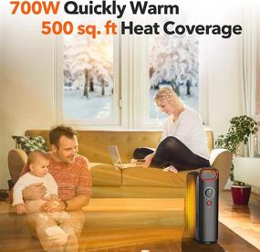 img 3 attached to Stay Cozy With Our Quiet Electric Oil Heater - 700W Radiator With Overheat Protection And 2 Heat Settings For Indoor Use In Bedroom, Office, And Home