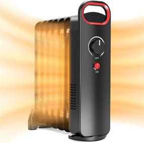 img 4 attached to Stay Cozy With Our Quiet Electric Oil Heater - 700W Radiator With Overheat Protection And 2 Heat Settings For Indoor Use In Bedroom, Office, And Home
