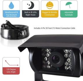 img 2 attached to Upgrade Your Vehicle's Safety with the Pyle PLCMTR72 Weatherproof Rearview Backup Camera and Monitor System for Bus, Truck, Trailer, and Van (2 Cams, 7'' Monitor, Dual DC 12-24V) in Black