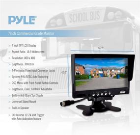 img 3 attached to Upgrade Your Vehicle's Safety with the Pyle PLCMTR72 Weatherproof Rearview Backup Camera and Monitor System for Bus, Truck, Trailer, and Van (2 Cams, 7'' Monitor, Dual DC 12-24V) in Black