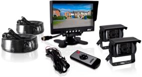 img 4 attached to Upgrade Your Vehicle's Safety with the Pyle PLCMTR72 Weatherproof Rearview Backup Camera and Monitor System for Bus, Truck, Trailer, and Van (2 Cams, 7'' Monitor, Dual DC 12-24V) in Black