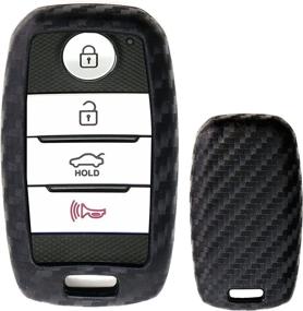 img 4 attached to 🔑 Enhance and Protect Your Kia Smart Key with iJDMTOY Carbon Fiber Pattern Silicone Cover