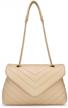 prettygarden women's quilted handbag: lightweight crossbody bag w/ adjustable chain strap logo