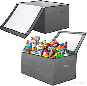 img 4 attached to 📦 Convenient Foldable Flip Top Collapsible Organizer: Perfect for Kids' Home Store - 23.2x19.3x15.3 Inches