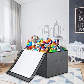 img 3 attached to 📦 Convenient Foldable Flip Top Collapsible Organizer: Perfect for Kids' Home Store - 23.2x19.3x15.3 Inches