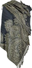 img 4 attached to Achillea Luxurious Paisley Jacquard Pashmina Women's Accessories at Scarves & Wraps