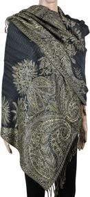 img 3 attached to Achillea Luxurious Paisley Jacquard Pashmina Women's Accessories at Scarves & Wraps