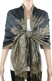 img 2 attached to Achillea Luxurious Paisley Jacquard Pashmina Women's Accessories at Scarves & Wraps