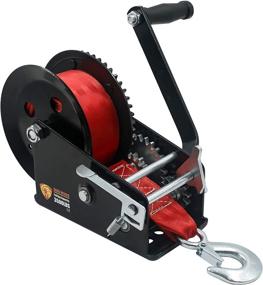 img 4 attached to 3500Lbs Capacity Manual Trailer Winch Red