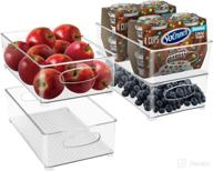 📦 sorbus clear stackable plastic storage bins for organizing kitchen fridge, food, snack pantry cabinet, fruit, vegetables, bathroom supplies - set of 4 (12.00) логотип