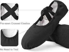 img 2 attached to Stelle Stretch Canvas Ballet Shoes: The Perfect Dance Slippers For Girls & Women With Split Soles