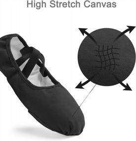 img 1 attached to Stelle Stretch Canvas Ballet Shoes: The Perfect Dance Slippers For Girls & Women With Split Soles