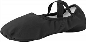 img 4 attached to Stelle Stretch Canvas Ballet Shoes: The Perfect Dance Slippers For Girls & Women With Split Soles