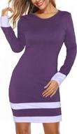 purr-fectly sexy: aphratti women's long sleeve bodycon mini dress for halloween in deep purple logo