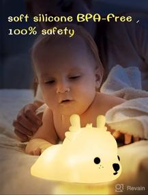 img 3 attached to Ambient Deer Nursery Night Light: Portable, Rechargeable LED Lamp for Kids, Multicolor Table Lamp with Type-C Battery, Perfect Room Decor & Gift for Babies, Children, Toddlers, Teen Girls