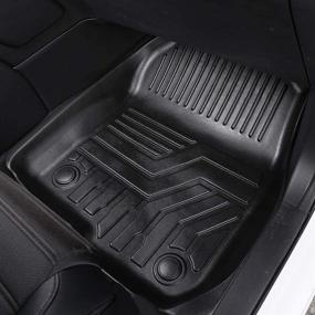 img 1 attached to Top-Quality TPE Car Floor Mats for Honda CRV 2018-2020: Waterproof & Anti-Damage Liner - Black Custom Fit