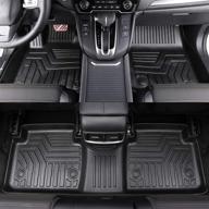 top-quality tpe car floor mats for honda crv 2018-2020: waterproof & anti-damage liner - black custom fit logo