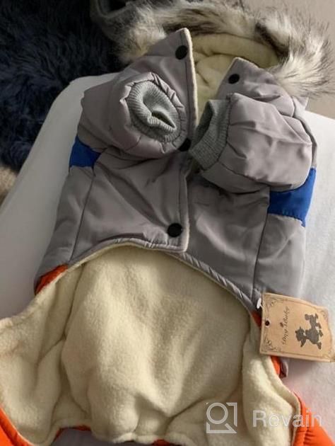 img 1 attached to Dog Winter Warm Jacket Coat Hooded Jumpsuit Snowsuit Waterproof Pet Clothes XXL Grey review by Carlos Massey