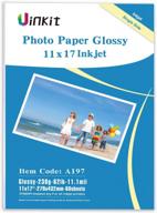 uinkit thick photo paper glossy 11x17 60sheets 62lb inkjet heavyweight 230gsm 11 x 17 gallery show brochure pictures funeral bulletin obituary papers obituaries gloss papers logo