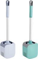 convenient wall-mounted toilet brush & holder set with long handle – ideal bathroom cleaning brush logo