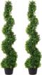 4ft artificial cypress spiral topiary tree 2pack - potted indoor/outdoor boxwood trees logo