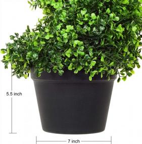 img 3 attached to 4Ft Artificial Cypress Spiral Topiary Tree 2Pack - Potted Indoor/Outdoor Boxwood Trees