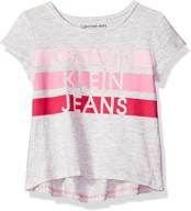 calvin klein girls little graphic girls' clothing : tops, tees & blouses логотип