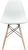 2xhome - dsw molded plastic shell ray chair with brown wood eiffel dowel-legs base - bedroom dining side chair with nature legs (white) logo