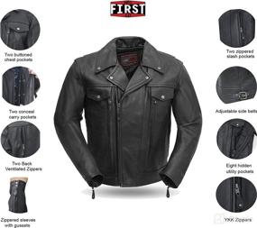 img 3 attached to 🏍️ First MFG Co.- Mastermind: The Ultimate Men’s Motorcycle Leather Jacket