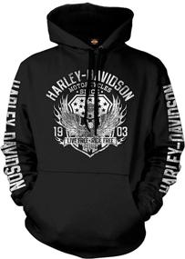 img 1 attached to Harley Davidson Pullover Hooded Sweatshirt Military Automotive Enthusiast Merchandise