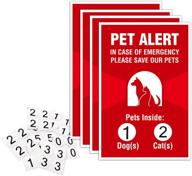 🐾 pet alert sticker - pack of 4 - 4x6 inches - window safety sign logo