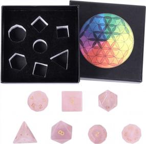img 2 attached to Unique And Stylish Rose Quartz Polyhedral Dice Set For DND, MTG, And Home Decor