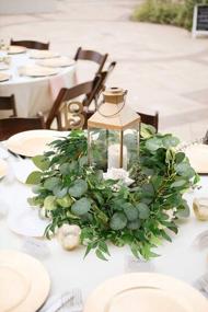 img 2 attached to Artificial Eucalyptus And Willow Greenery Garland - 2 Pack, 6.5 Feet Long - Perfect For Wedding, Bridal, And Baby Shower Decor As Table Runners