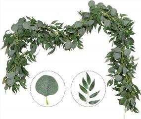 img 4 attached to Artificial Eucalyptus And Willow Greenery Garland - 2 Pack, 6.5 Feet Long - Perfect For Wedding, Bridal, And Baby Shower Decor As Table Runners