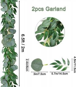 img 3 attached to Artificial Eucalyptus And Willow Greenery Garland - 2 Pack, 6.5 Feet Long - Perfect For Wedding, Bridal, And Baby Shower Decor As Table Runners