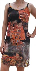 img 1 attached to Stylish Spaghetti Strap Dress Featuring Gustav Klimt'S The Kiss Collage By RaanPahMuang