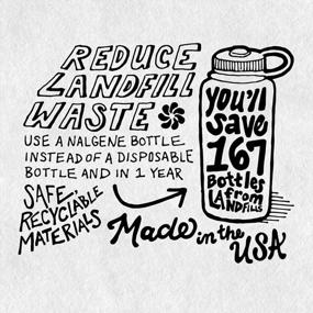 img 1 attached to Экологически чистая бутылка для воды Nalgene Kids On The Fly - 12 унций, тритановый материал, не содержащий бисфенола А, изготовленный из 50% переработанных пластиковых отходов, герметичный, прочный, многоразовый и удобный для карабинов