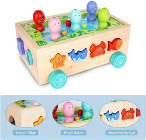 img 2 attached to 🧩 Wooden Montessori Toy - Abellzos Baby Shape Sorter, Magnetic Fishing Game for Toddlers to Learn Fine Motor Skills, Puzzles - Perfect Birthday Gift for Boys and Girls