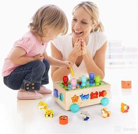 img 1 attached to 🧩 Wooden Montessori Toy - Abellzos Baby Shape Sorter, Magnetic Fishing Game for Toddlers to Learn Fine Motor Skills, Puzzles - Perfect Birthday Gift for Boys and Girls