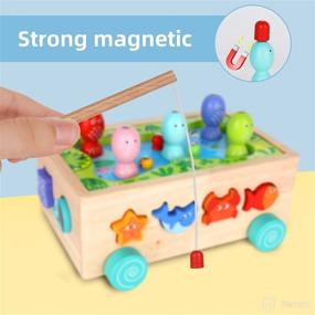 img 3 attached to 🧩 Wooden Montessori Toy - Abellzos Baby Shape Sorter, Magnetic Fishing Game for Toddlers to Learn Fine Motor Skills, Puzzles - Perfect Birthday Gift for Boys and Girls