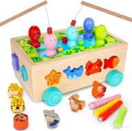 🧩 wooden montessori toy - abellzos baby shape sorter, magnetic fishing game for toddlers to learn fine motor skills, puzzles - perfect birthday gift for boys and girls logo