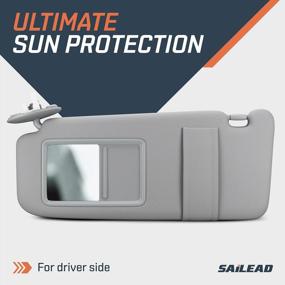 img 3 attached to Enhance Your Driving Experience With SAILEAD Left Driver Side Sun Visor Replacement For Toyota Venza With Sunroof And Light - Grey (LH) - Compatible With Venza 2009-2016
