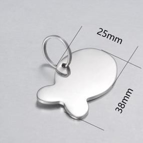 img 1 attached to Personalize Your Pet'S Safety With Valyria Stainless Steel Fish-Shaped ID Tags