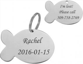 img 4 attached to Personalize Your Pet'S Safety With Valyria Stainless Steel Fish-Shaped ID Tags