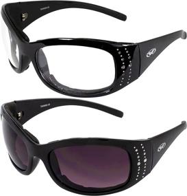 img 3 attached to 🕶️ Enhance Your Style and Safety with Global Vision Marilyn-2 Plus Women's Motorcycle Riding Glasses - Black Padded Frames and Sunglasses