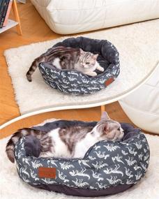 img 3 attached to Yotruth Cat Bed: Washable, Super Soft Plush 🐱 Flannel for Small Dogs and Indoor Cats, Slip-Resistant Oxford Bottom