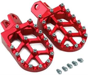 img 3 attached to Dirt Bike Foot Pegs CNC Footpegs Footrest Foot Pedals Rests For DRZ400 2000-2004 DRZ400E 2000-2007 DRZ400S 2000-2019 DRZ400SM 2005-2019 RM250 1989-2006 RM250Z 2001-2006 RMX250 1989-1996 Red